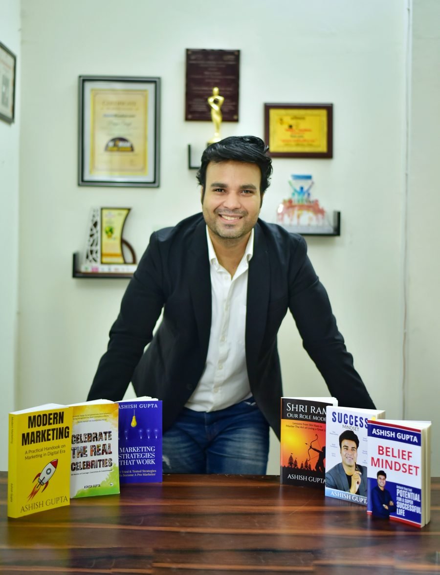 Ashish Gupta with his published books